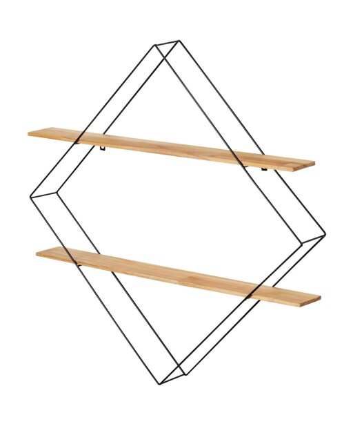 Etajera, Wenko, Geo, 56 x 56 x 10 cm, lemn/metal, negru/maro