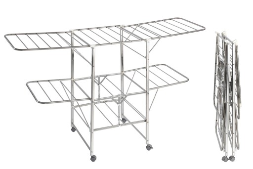 Uscator rufe, Maximex, Mobile, 186 x 109 x 58 cm, 27 m capacitate de uscare, inox, gri