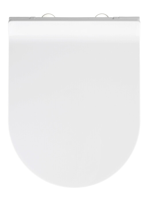 Capac de toaleta cu sistem automat de coborare, Wenko, Habos, 36 x 46 cm, termoplastic/inox, alb