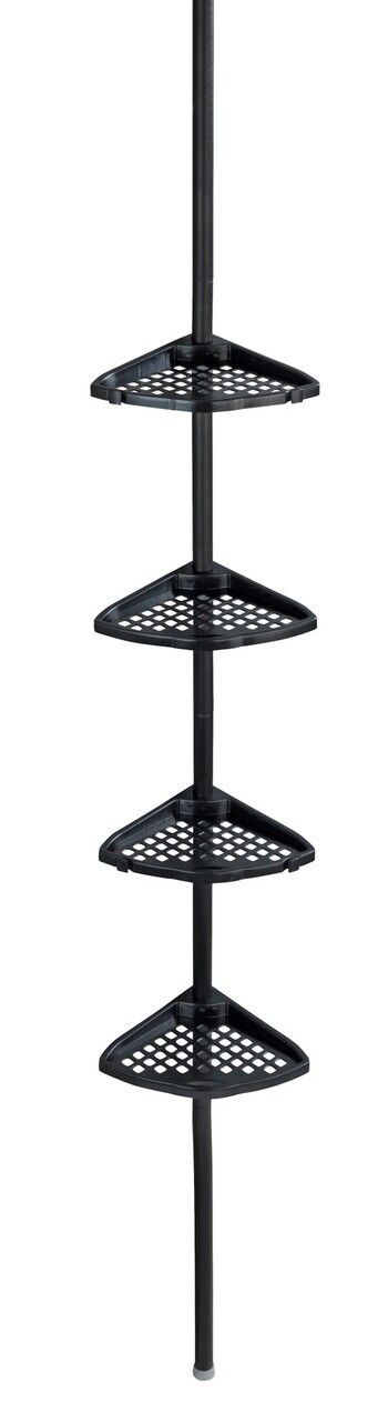 Etajera extensibila de colt, Allstar, Opal, 19.5 x 26 x 85-250 cm, metal, negru