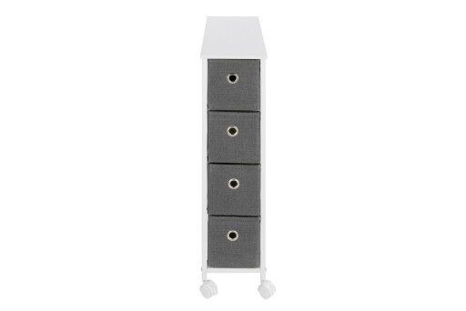 Raft de nisa cu 4 sertare Maximex, Niche, 58x20x79 cm, polipropilena, alb/gri antracit