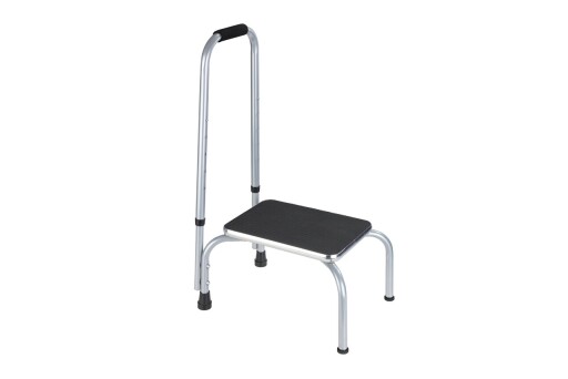 Treapta inaltatoare cu maner de siguranta Maximex, Safety, 46.5x32x78-98 cm, metal/MDF, negru