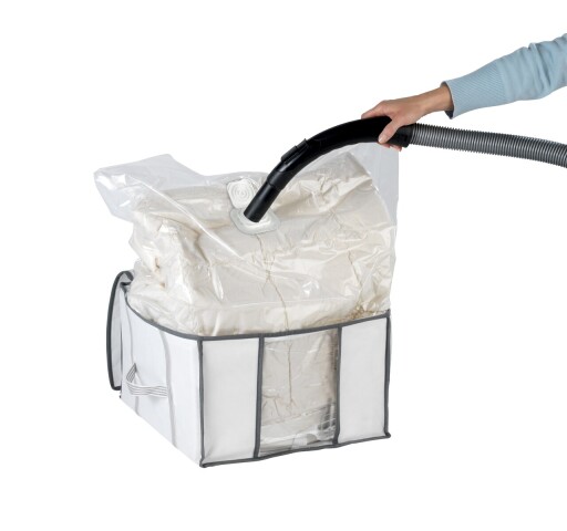 Cutie cu sac pentru vidat Vacuum Soft Box, Wenko, 40x25x42 cm, plastic/polipropilena, alb