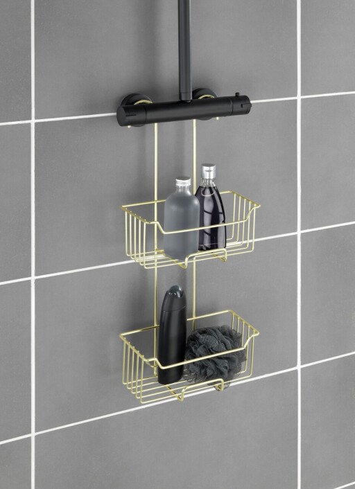 Etajera suspendabila Milo, Wenko, 25x14x55 cm, inox, auriu