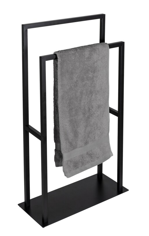 Suport pentru prosoape Rivalta, Wenko, 46x20x80 cm, inox/metal, negru