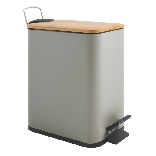 Coș de gunoi taupe cu pedală din oțel 5 l Erik – Spirella
