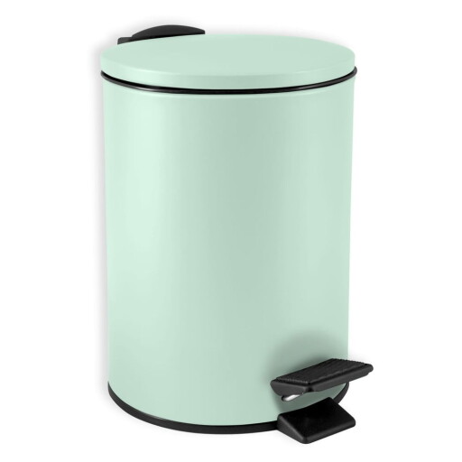 Coș de gunoi verde mentă cu pedală din oțel 3 l Adelar – Spirella