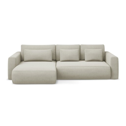 Colțar bej extensibil/cu spațiu de depozitare (cu colț pe partea stângă/cu șezlong) Kapua – Makamii