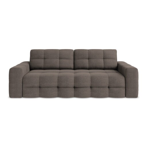 Canapea maro extensibilă cu tapițerie din țesătură bouclé 255 cm Milu – Makamii