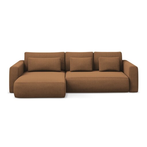 Colțar teracotă extensibil/cu spațiu de depozitare (cu colț pe partea stângă/cu șezlong) Kapua – Makamii