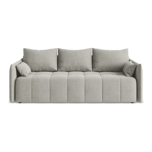 Canapea gri deschis extensibilă/cu spațiu de depozitare 225 cm Moku – Makamii