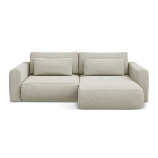 Colțar bej extensibil/cu spațiu de depozitare (cu colț pe partea dreaptă/cu șezlong) Kapua – Makamii