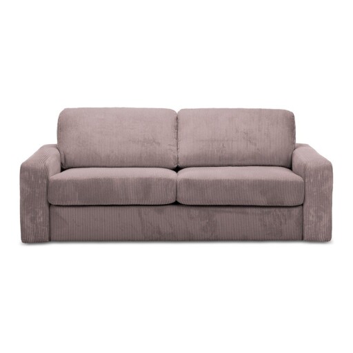 Canapea roz prăfuit extensibilă cu tapițerie din catifea reiată 195 cm Nona – Makamii