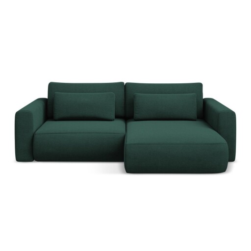 Colțar verde extensibil/cu spațiu de depozitare (cu colț pe partea dreaptă/cu șezlong) Kapua – Makamii