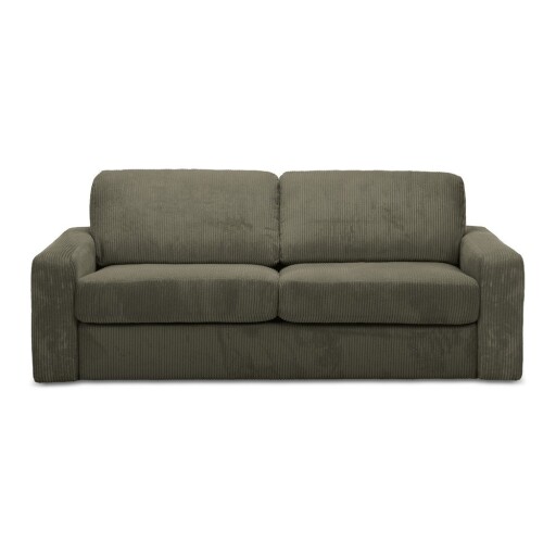Canapea kaki extensibilă cu tapițerie din catifea reiată 195 cm Nona – Makamii