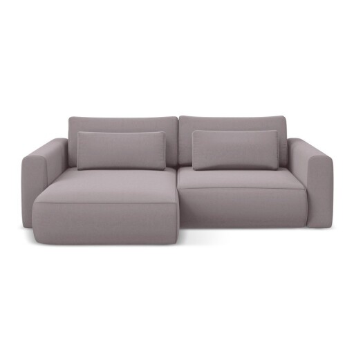 Colțar mov lavandă extensibil/cu spațiu de depozitare cu tapițerie din catifea (cu colț pe partea stângă/cu șezlong) Kapua – Makamii