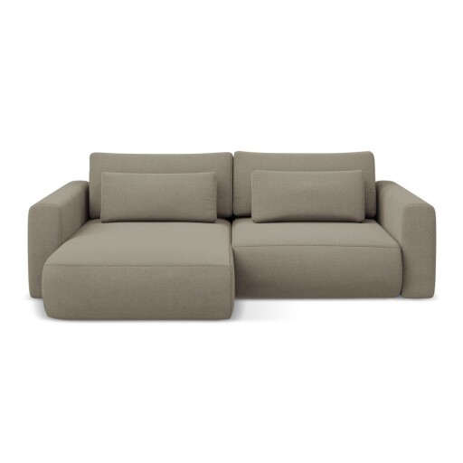 Colțar maro deschis extensibil/cu spațiu de depozitare (cu colț pe partea stângă/cu șezlong) Kapua – Makamii