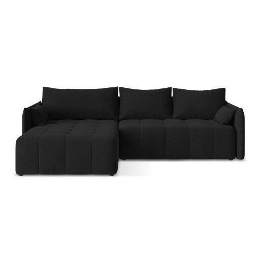 Colțar negru extensibil/cu spațiu de depozitare (cu colț pe partea stângă/cu șezlong) Moku – Makamii