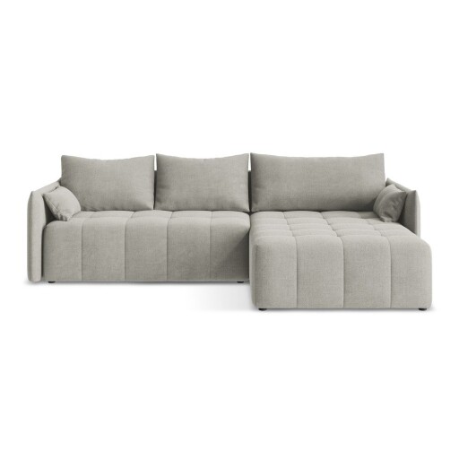 Colțar gri deschis extensibil/cu spațiu de depozitare (cu colț pe partea dreaptă/cu șezlong) Moku – Makamii