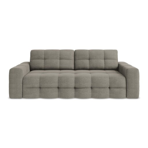 Canapea gri închis extensibilă cu tapițerie din țesătură bouclé 255 cm Milu – Makamii