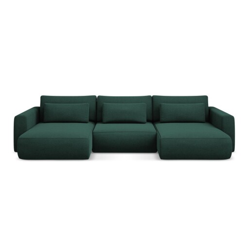 Colțar verde extensibil/cu spațiu de depozitare (în formă de "U") Kapua – Makamii