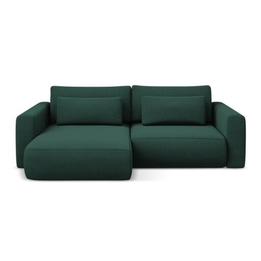 Colțar verde extensibil/cu spațiu de depozitare (cu colț pe partea stângă/cu șezlong) Kapua – Makamii