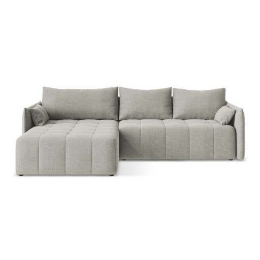 Colțar gri deschis extensibil/cu spațiu de depozitare (cu colț pe partea stângă/cu șezlong) Moku – Makamii