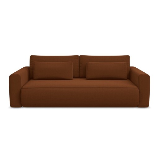 Canapea teracotă extensibilă/cu spațiu de depozitare cu tapițerie din catifea 238 cm Kapua – Makamii