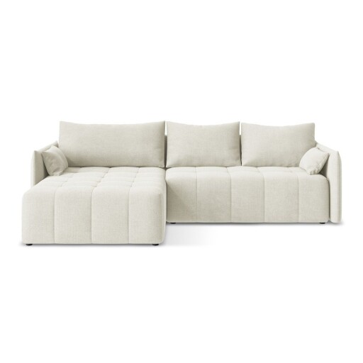 Colțar bej extensibil/cu spațiu de depozitare (cu colț pe partea stângă/cu șezlong) Moku – Makamii