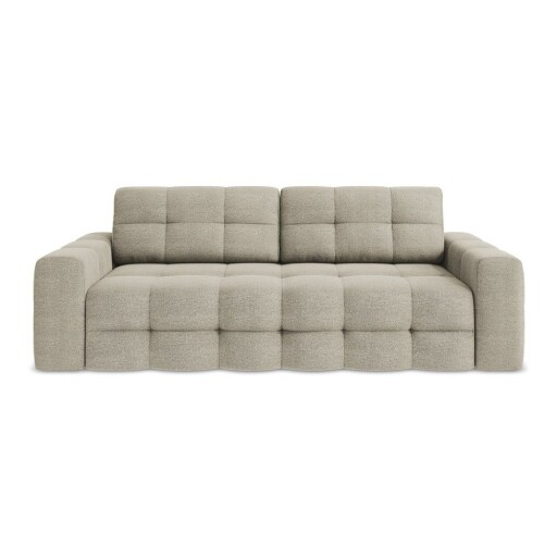 Canapea taupe extensibilă cu tapițerie din țesătură bouclé 255 cm Milu – Makamii