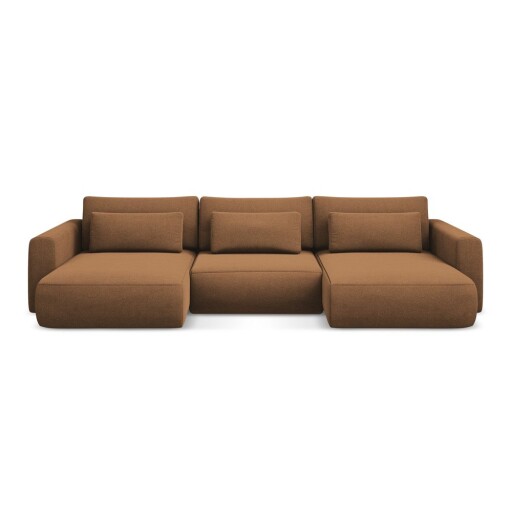 Colțar teracotă extensibil/cu spațiu de depozitare (în formă de "U") Kapua – Makamii