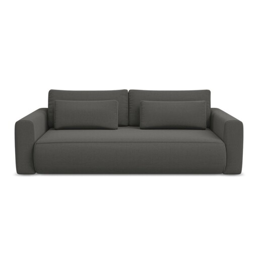 Canapea gri închis extensibilă/cu spațiu de depozitare cu tapițerie din catifea 238 cm Kapua – Makamii