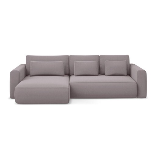 Colțar mov lavandă extensibil/cu spațiu de depozitare cu tapițerie din catifea (cu colț pe partea stângă/cu șezlong) Kapua – Makamii