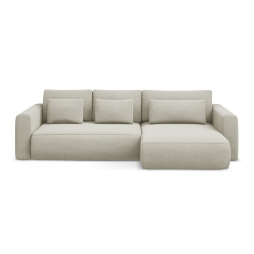 Colțar bej extensibil/cu spațiu de depozitare (cu colț pe partea dreaptă/cu șezlong) Kapua – Makamii