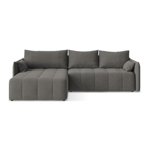 Colțar gri închis extensibil/cu spațiu de depozitare (cu colț pe partea stângă/cu șezlong) Moku – Makamii