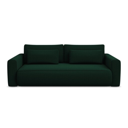 Canapea verde extensibilă/cu spațiu de depozitare cu tapițerie din catifea 238 cm Kapua – Makamii