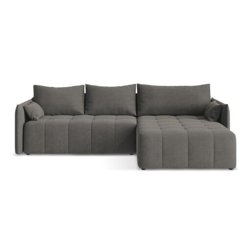 Colțar gri închis extensibil/cu spațiu de depozitare (cu colț pe partea dreaptă/cu șezlong) Moku – Makamii