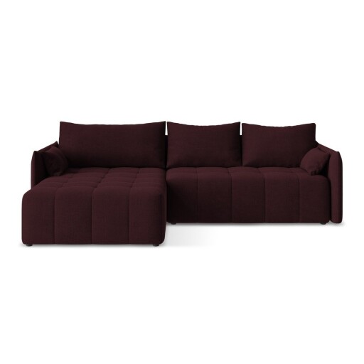 Colțar burgundy extensibil/cu spațiu de depozitare (cu colț pe partea stângă/cu șezlong) Moku – Makamii