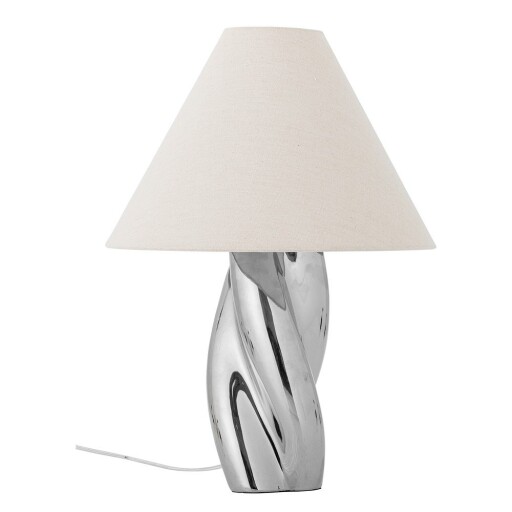 Veioză argintie cu abajur textil (înălțime 49 cm) Silva – Bloomingville
