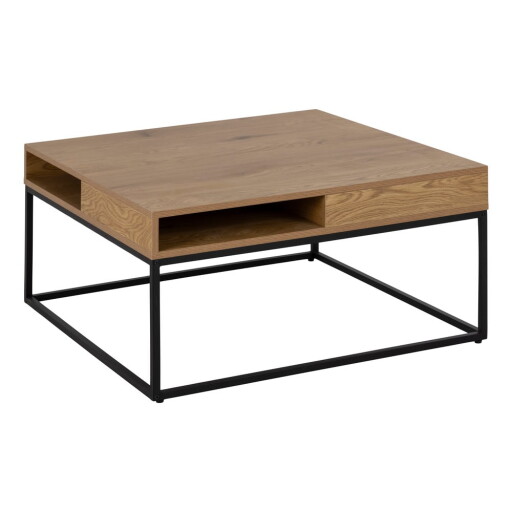 Măsuță de cafea în culoare naturală închisă cu blat cu aspect de lemn de stejar 80x80 cm Willford – Actona