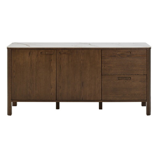 Comodă maro cu aspect de lemn de stejar 160x75x40 cm Southampton – Actona