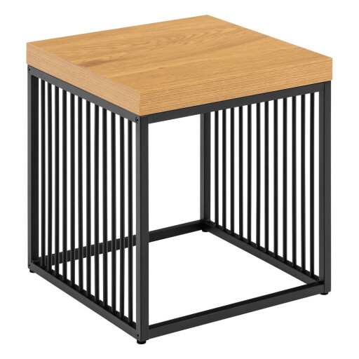 Măsuță auxiliară cu blat cu aspect de lemn de stejar 40x40 cm Strington – Actona