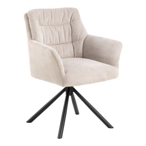 Scaun de dining bej cu cotiere Alonso – Actona
