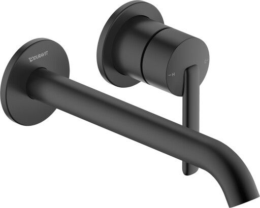 Baterie lavoar Duravit Balcoon de perete  proiectie 221mm  MinusFlow  negru mat