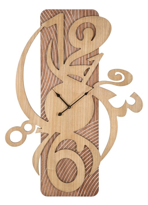 Ceas de perete Wolly, Mauro Ferretti, 70x93 cm, MDF, natural