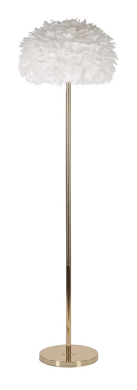 Lampadar Feathers Slim, Mauro Ferretti, 1 x E27, 40W, 43x170 cm, fier, alb/auriu