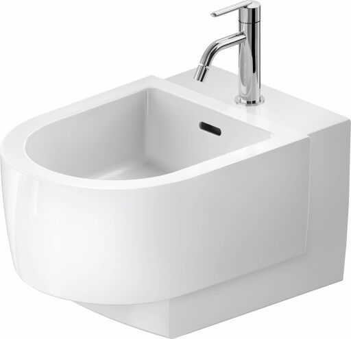 Bideu suspendat Duravit Balcoon 37x54cm  ventil pop-up cu capac ceramic  DuraShield  alb