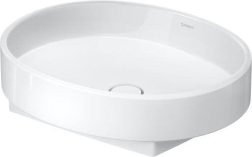 Lavoar tip bol Duravit Balcoon 55x45cm  fara orificiu baterie  fara preaplin  DuraShield  alb