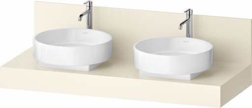 Consola pentru lavoar Duravit Balcoon Decor 130cm  cu doua decupaje  ivory mat