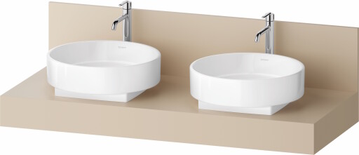 Consola pentru lavoar Duravit Balcoon Decor 130cm  cu doua decupaje  sand beige mat
